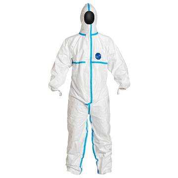 Hooded, Chemical Resistant Protective Coverall, X-Large, White, Tyvek® 600 Fabric