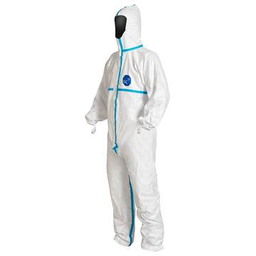 Hooded, Chemical Resistant Protective Coverall, X-Large, White, Tyvek® 600 Fabric