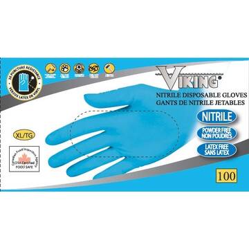 Gants jetables à usage intensif, paume en nitrile, bleu, non poudrés, nitrile