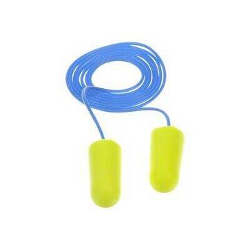Bouchons d’oreilles Yellow Neons E-A-R soft 3M(MC), 311-1250, mousse à rouler entre les doigts, avec cordon