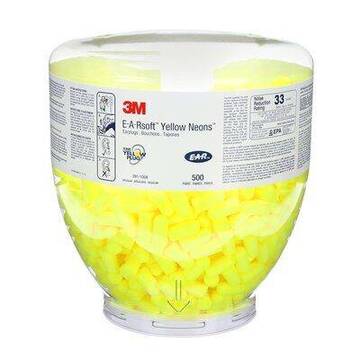 Recharge de bouchons d’oreilles jaune néon E-A-R soft 3M(MC) pour Distributeur One Touch, 391-1004, classe AL de la CSA, sans cordon