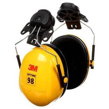 Protecteur d’oreille 98 Optime(MC) PELTOR(MC) 3M(MC), H9P3E, coquilles antibruits montées sur casque de protection, 10 paires/caisse