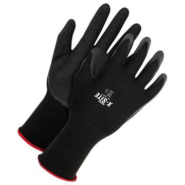 Gants enduits, noir, support en nylon de calibre 15