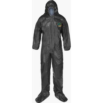 Hooded, Disposable, Flame Resistant Protective Coverall, X-large, Gray, 2 Mil Flame Resistant Fabric