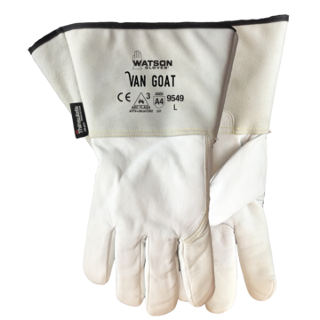Gloves, Van Goat Leather Palm, White, Van Goat Leather Back Hand