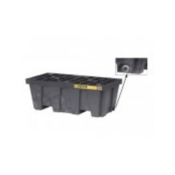 Drum Spill Pallet, 2 Drums, 66 gal, 26.25 in ht, Black