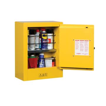 Sure-grip® Ex Mini Flammable Safety Cabinet, Transportable, Aerosols, 1 Manual Close Door, Yellow