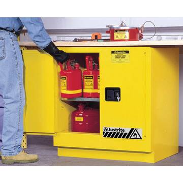 Flammable Safety Cabinet, 22 gal, 35 in ht, 35 in wd, 22 in dp, 18 ga Steel