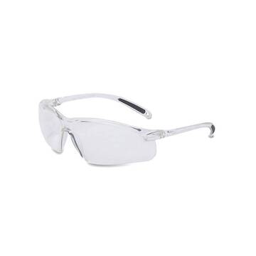 Safety Glasses, Medium, Anti-Scratch, Clear, Half-Frame, Wraparound, Clear