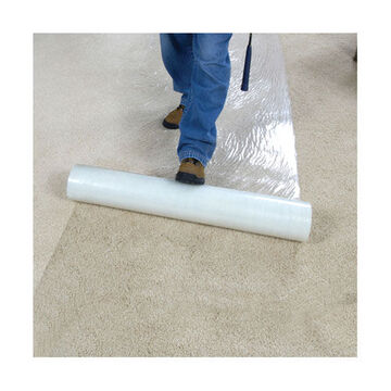 Carpet Cover Self Adhesive, 24 In X 200 Ft X 3 Mil, Polyethylene, Water Clear