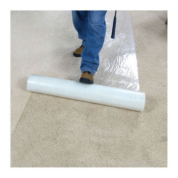 Carpet Cover Self Adhesive , 36 In X 200 Ft X 3 Mil, Polyethylene, Water Clear