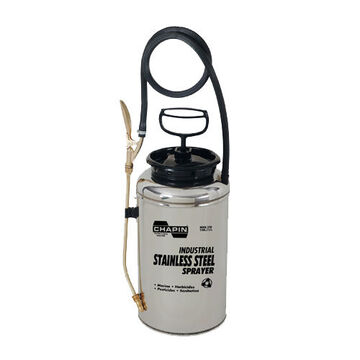 Handheld Sprayer, Open Head, 2 gal Tank, Stainless Steel Tank, 0.4 to 0.5 gpm, 4 in Fill Opening