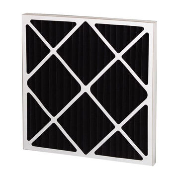 Air Filter Pleated, Odor Removal, Carbon, 16 In X 16 In X 2 In