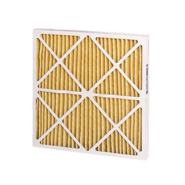 Pleated Air Filter, High Capacity, 100% Synthetic, 20 in x 16 in x 2 in, MERV 11