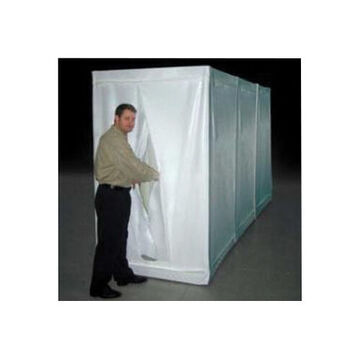 Flame Retardant Disposable Shower Enclosure, 3 Room D-Con III, 48 in x 48 in x 81 in x 6 mil, Polyethylene, White
