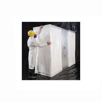 Cabine de douche jetable ignifuge, 1 pièce D-Con II, 37 pouce x 37 pouce x 81 pouce x 6 mil, polyéthylène, blanc