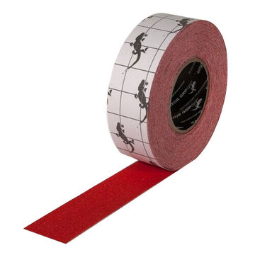 Ruban antidérapant, qualité supérieure, coloré, 2 pouce x 60 pieds, composé abrasif minéral d'oxyde d'aluminium, base en PVC, rouge