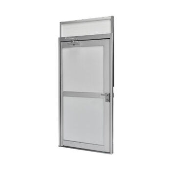 Porte à charnière modulaire, 42 pouce x 10 pieds 3 pouce, façade en aluminium, cadre en aluminium anodisé