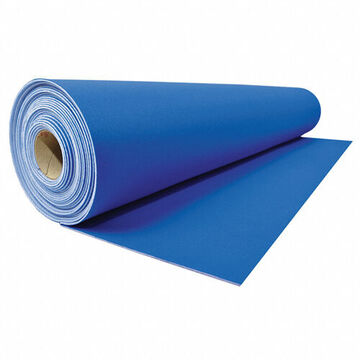 Tapis de passage réutilisable en néoprène, robuste, 27 pouce x 20 pieds x 1.5 mm, avant en polyester tissé, endos en caoutchouc naturel, bleu, 70 degrés F