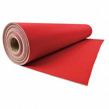 Reusable Neoprene Runner, Heavy Duty, 27 in x 20 ft x 1.5 mm, Fabric Woven Polyester Front, Natural Rubber Backing, Red, 70 deg F