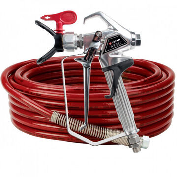Airless Spray Gun Kit, 3600 psi, Comes with RX-80 Airless Gun, TR1 517 Tip, 1/4 in x 50 ft 3300 Psi Airless Hose, 3 ft Whip Hose, Two and Four-Finger Trigger, 4 Years Warranty