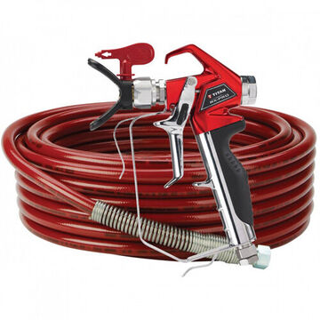 Conventional Airless Spray Gun Kit, Hose and Tip, 3600 psi, Comes with Rx-pro Airless Gun, TR1 517 Tip, 1/4 in x 50 ft 3300 Psi Airless Hose, 3 ft Whip Hose, Two and Four-Finger Trigger, 4 Years Warranty