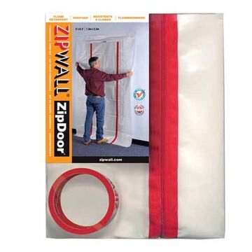 Commercial Door Kit, 4 ft x 8 ft x 25.4 mil, 4 mil Plastic Sheeting, Clear