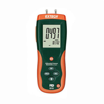 Differential Pressure Manometer, LCD Display, 0.5 psi, +/-0.3%