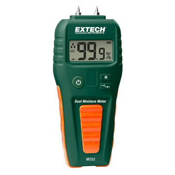 Combination Pin/Pinless Moisture Meter, LCD Display, 5 to 50% Contact Pins Wood Moisture