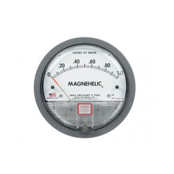 Manomètre différentiel Magnehelic, 0 à 10 po WC/0 à 2.5 kpa, 1/8 po FNPT, +/-2% de la pleine échelle