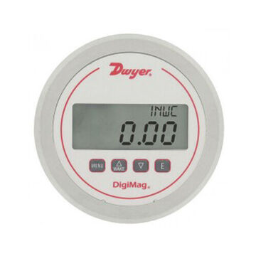 Digimag Differential Pressure and Flow Gauge, 0 to 0.25 in WC, 1/8 in Tubing