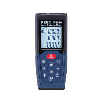 Laser Distance Meter, LCD Display, 1.92 in to 328 ft, +/-0.06 in