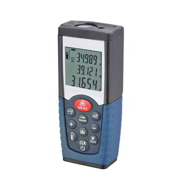 Laser Distance Meter, LCD Display, 2 in to 164 ft, +/-0.06 in