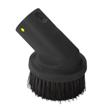 Brosse ronde, 1.25 pouce x 3 pouce, plastique, noir