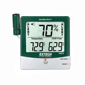 Hygro Humidity Alert Thermometer, LCD Display, 14 to 140 deg F