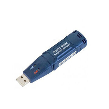 USB Humidity/Temperature Logger, 0 to 100% RH +/-5%, -40 to 158 deg F, 2 sec to 24 hr Datalogging Interval