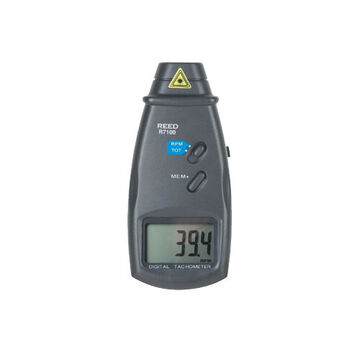 Combination Contact/Laser Photo Tachometer, LCD Display, 0.5 to 19, 999 rpm Contact, 2.5 to 99, 999 rpm Photo, 0.05 to 1, 999.9 mpm Surface Speed