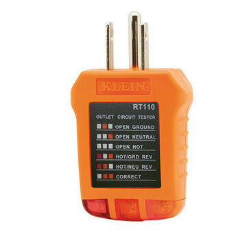 Receptacle Tester, 110/120 VAC, 50/60 HZ, 3 Wires