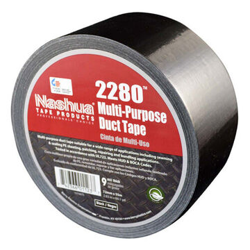 Multi-Purpose Duct Tape, Black, 3 in x 55 m x 9 mil