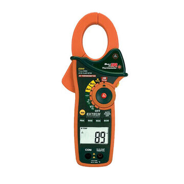 AC/DC True RMS Clamp Meter, 1.7 in Jaw Capacity, 0.1 mV to 1000 V, 0.1 to 1000 A