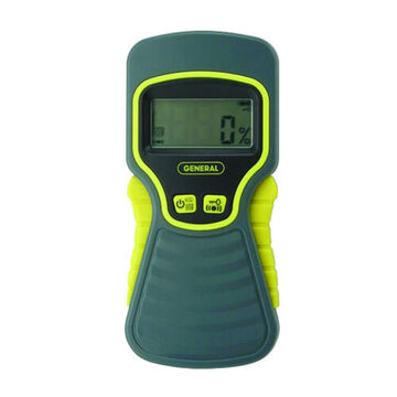 Pinless Moisture Meter, LCD, 0 to 99.9% Wood, 0 to 56.5% Building Materials, +/-3%/0.1%