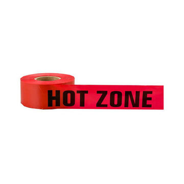 Printed Barricade Tape, Red, Black, 3 in x 500 ft x 2 mil