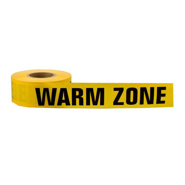Printed Barricade Tape, Yellow, Black, 3 in x 500 ft x 2 mil