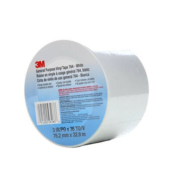 General Purpose Marking Tape, White, 3 in x 36 yd x 5 mil