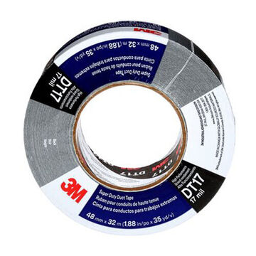 Super-Duty Duct Tape, 32 m lg, 48 mm wd, 17 mil Thk, Black