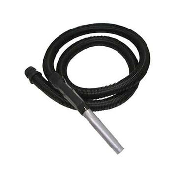 Vacuum Hose Assembly, 1.5 in x 10 ft, Plastic, Black