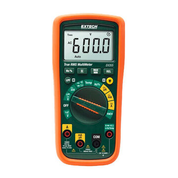 True RMS, 12 Function Multimeter, LCD, 0.1 to 60 Mohm, 0.01 mV to 600 V, 0.1 uA to 10 A