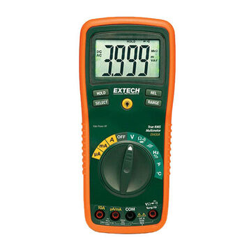 True RMS, 11 Function Multimeter, LCD, 0.1 to 40 Mohm, 0.1 mV to 600 V, 0.1 uA to 10 A