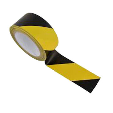 Ruban de sécurité laminé, jaune, noir, 4 pouce x 108 pieds
