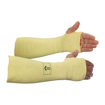 Medium Weight Ambidextrous Pull-on Cut Resistant Sleeve, Cream, 100% Kelvar, 3 in x 14 in